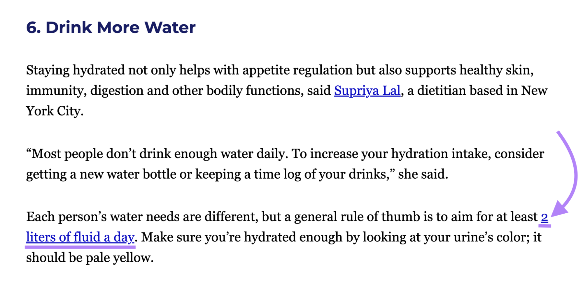 hyperlink highlighted within referring article